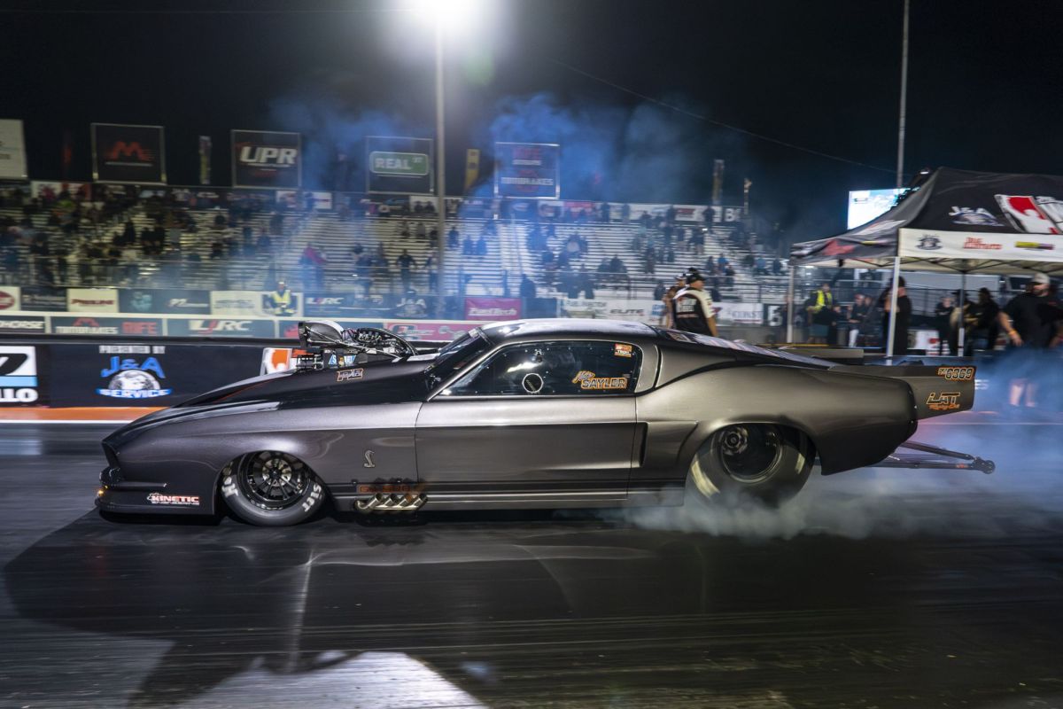 Nate Sayler doing a burnout with a car