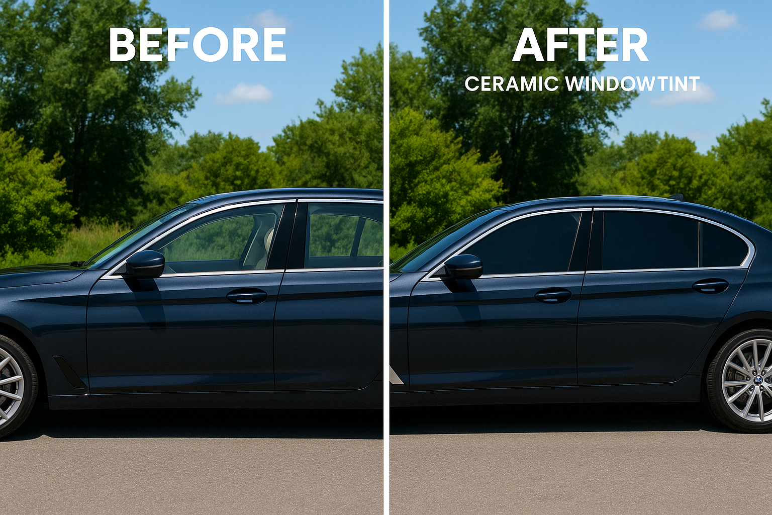 Tinted Sedan Before and After